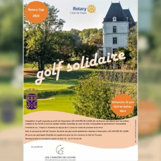 𝐂𝐨𝐮𝐩𝐞 𝐝𝐮 𝐑𝐨𝐭𝐚𝐫𝐲⁣
⁣
Inscrivez-vous nombreux à la Coupe du Rotary Club ce dimanche 15 juin !⁣
⁣
Les droits de jeu seront reversés à l’association @lescahutesdelouise afin de proposer des séjours d’exception gratuits pour les enfants malades et leur famille 🤗
⁣
- Dimanche 15 juin⁣ 🗓️
- En simple ou scramble à 4⁣
- Concours de précision 🎯 et de drive 🚀⁣
- Ouvert à tous⁣
- Green-fee joueur extérieur : 45€⁣
- Droit de jeu reversés à l’association : 20€
⁣
N’hésitez pas à participer en nombre pour la bonne cause ! ☺️⁣
⁣
À dimanche !⁣
⁣
#golftouraine #rotary #competitioncaritative #ballanmiré #bonnecause #competitiongolf #association
⁣
